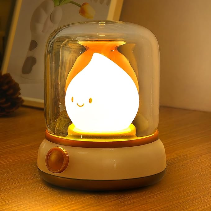 Ghost Campfire Night Light, Small Cute Desk Lamp, Dimmable Cordless Bedside by DeogosLighting