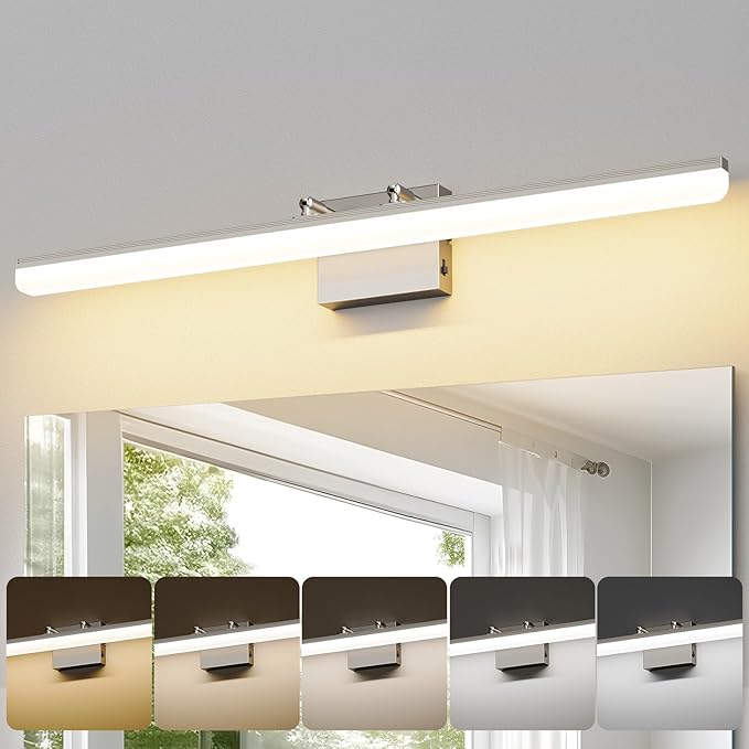 Brushed Nickel Vanity Light 31.5", 24W LED Dimmable Bathroom Light Bar - Image 2
