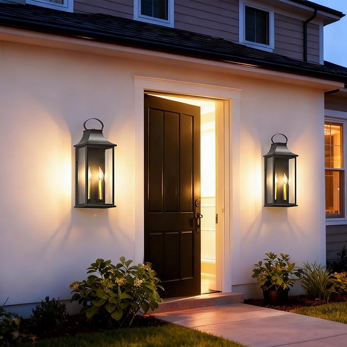 21" Large Outdoor Wall Lights 2 Packs, 2-Light Outdoor Lanterns - Image 3