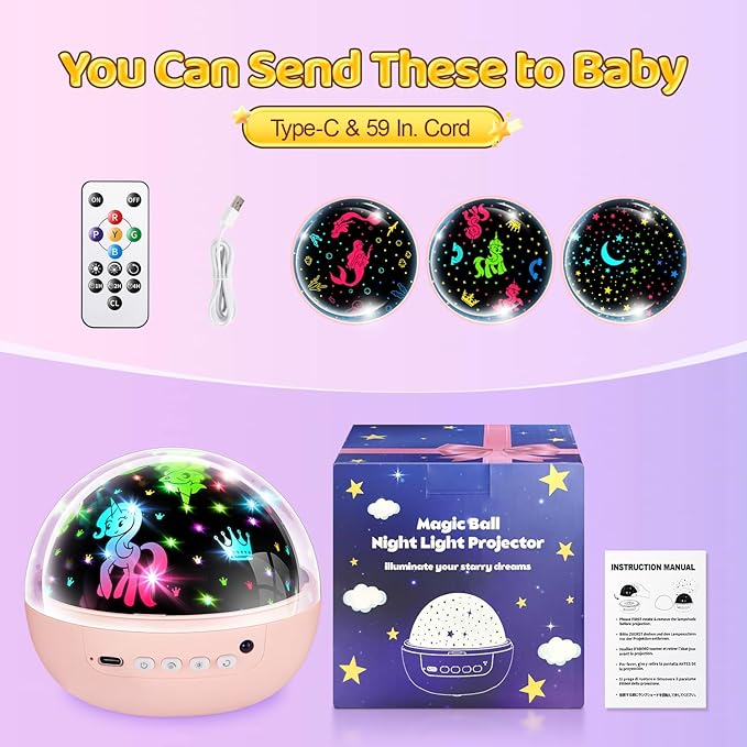 COOLNIGHT Unicorn Night Light Star Projector - Image 7