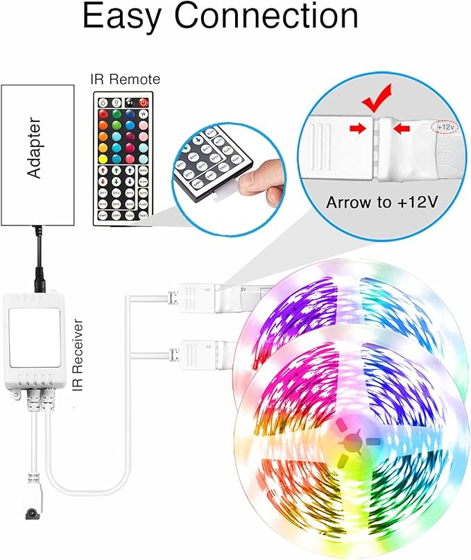 VOLIVO 100ft Led Strip Lights for Bedroom, Color Changing Led Light Strips Kit - Image 8