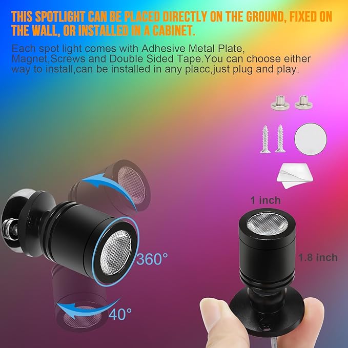 Taysing Color LED Spot Light Indoor Little Mini Spotlight Accent Lights - Image 4