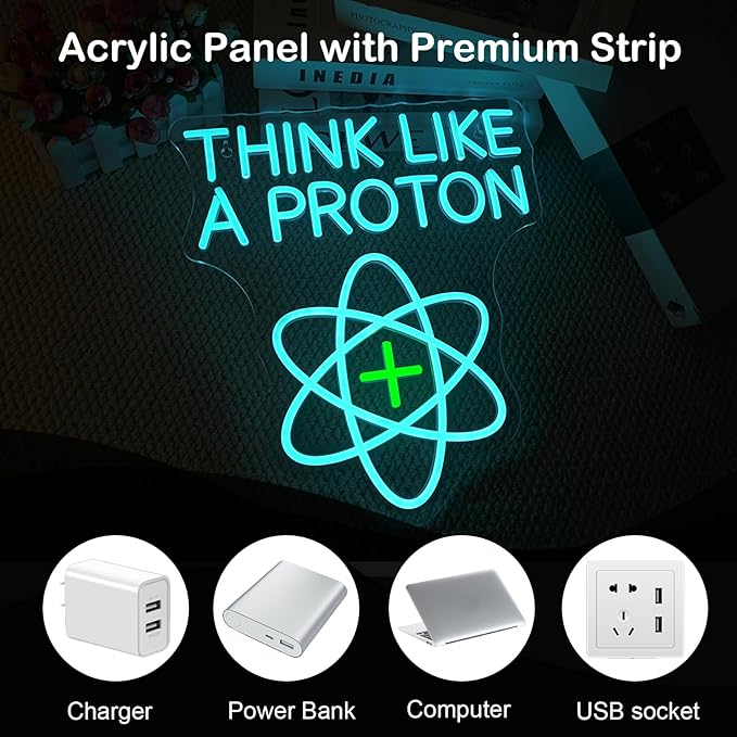 Think Like a Proton Neon Sign Dimmable Good Vibes Neon Light - Image 9