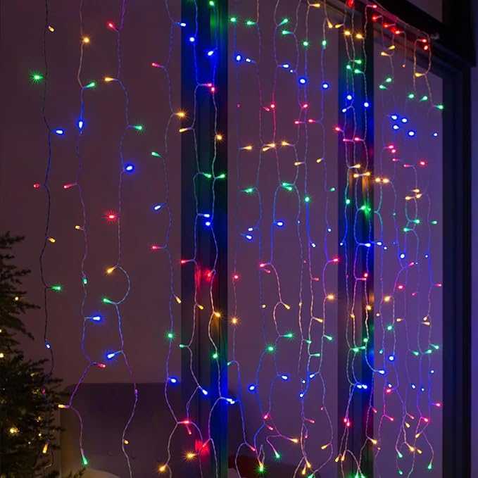 Dazzle Bright 300 LED Curtain String Lights, Christmas Fairy Lights - Image 6