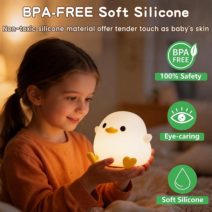 Duck Lamp, Cute DoDo Duck Night Light, Dimmable/Timer Ducky Lamp, Silicone - Image 2