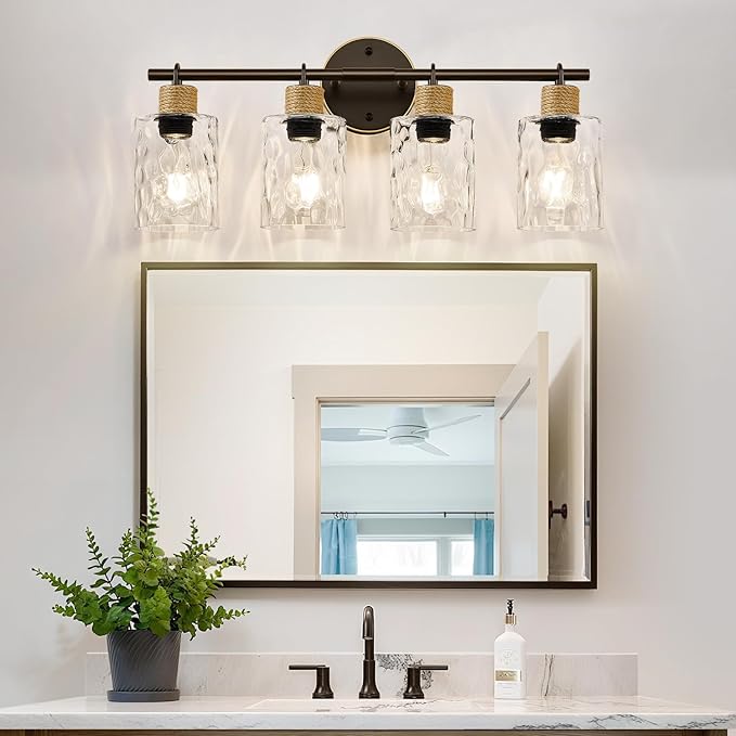 2025 Upgrade Bathroom Light Fixtures, 4-Light Coastal Vanity Lights - Image 5