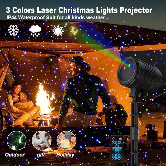 Laser Christmas Projector Lights Outdoor, 3 Color Laser Light Projector - Image 6
