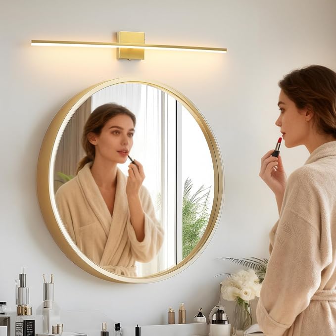 Modern Bathroom Vanity Light 32 Inch, 20W Brushed Brass Bathroom Light Fixture - Image 2