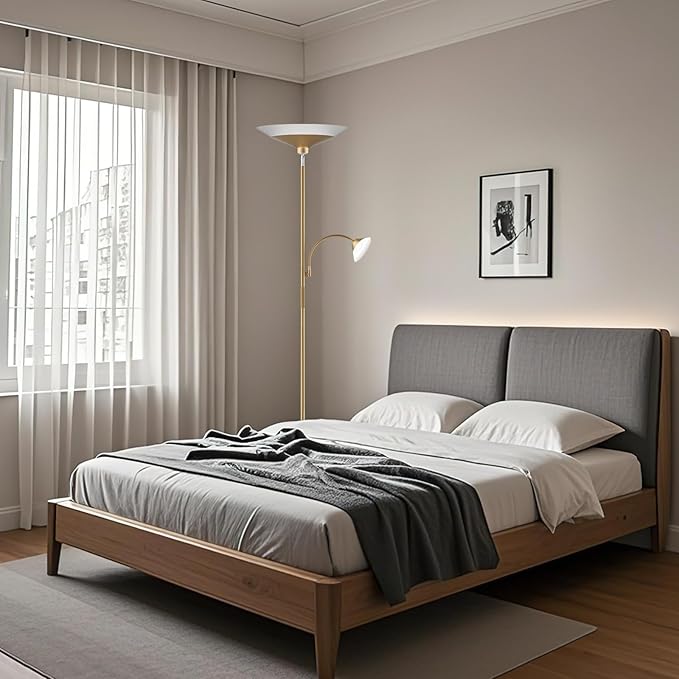 Gold Torchiere Floor Lamp - Image 9