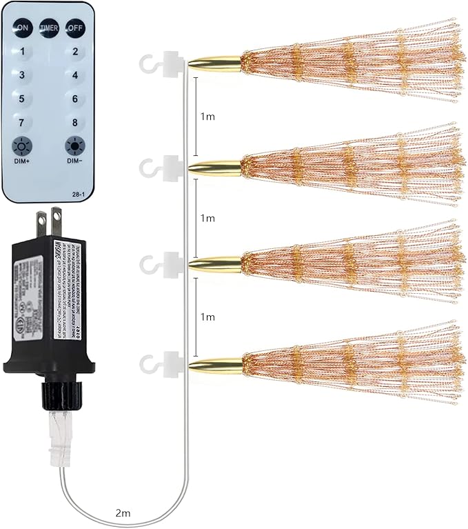4 Pack 800 LED Plug in Starburst Sphere Lights, Firework Light 8 Modes Dimmable - Image 5