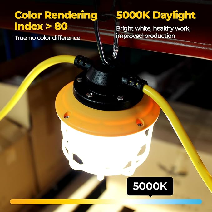 100FT Construction String Lights: 3 Prong 150W Ultra-bright 21000 lumens ETL - Image 7