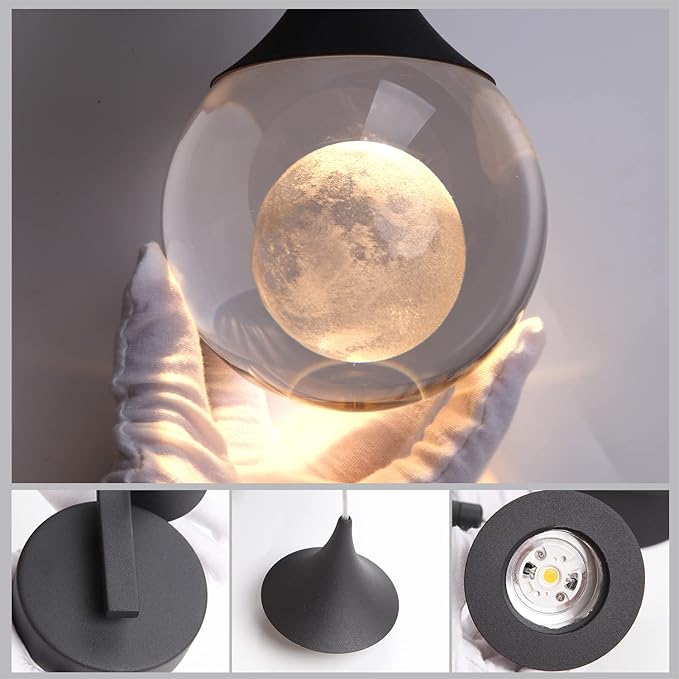 Sedelan Modern Wall Lamp Fixtures, Indoor Moon Crystal Wall Sconces, 5W LED - Image 7