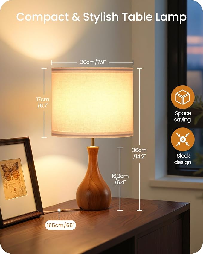 Small Table Lamp, Wood Desk Lamp - Image 6