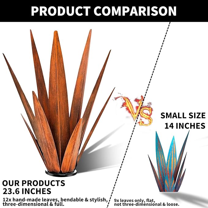 Metal Agave Plants, Tequila Rustic Sculpture, Metal Yard Art, Outdoor Lawn - Image 4
