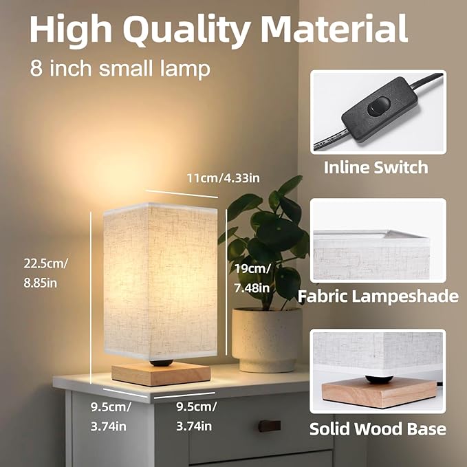 Small Square Bedside Table Lamp - Image 2