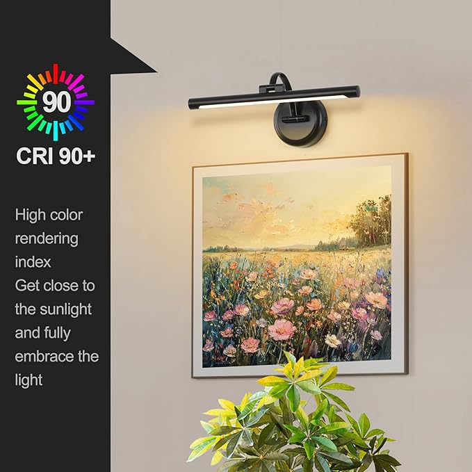 Black Picture Lights for Paintings Hardwired LED Wall Art Lighting 15.75" - Image 6