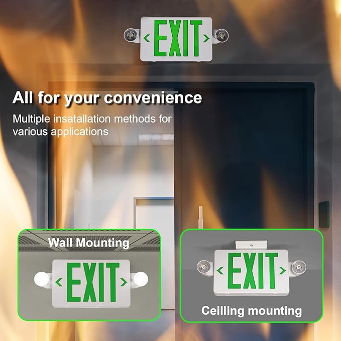 CM MZY Exit Sign with Emergency Light, Exit Signs with Battery Backup, Combo - Image 6