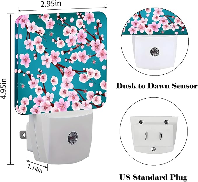 Cherry Blossom Night Light, Plug Into Wall Decor - Image 2