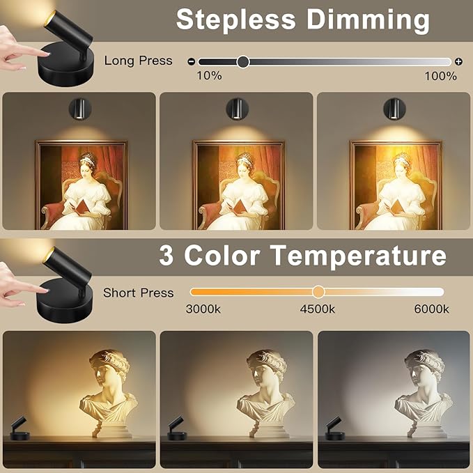 Kimjo Spot Lights Indoor, 4000mAh Rechargeable Battery LED Spotlight Indoor - Image 5