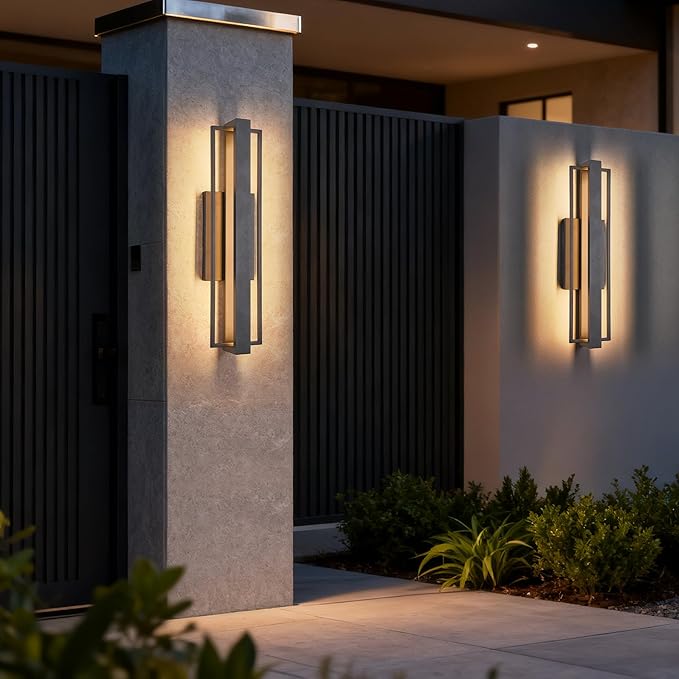 23-inch Modern Large Outdoor Waterproof LED Wall Light, Concealed Lighting - Image 3