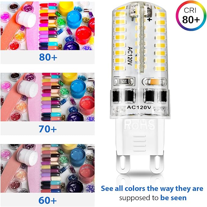 YGS-Tech G9 LED Bulb Dimmable, G9 Light Bulbs, 3000K Warm White, G9 Base Bulb - Image 3