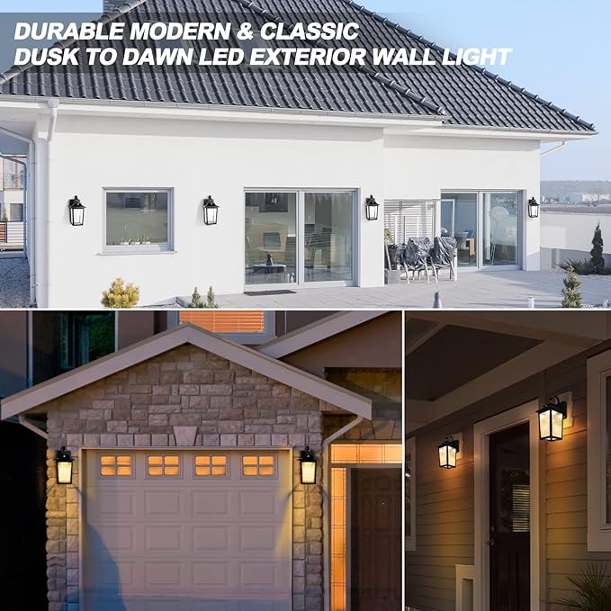 LED Dusk to Dawn Outdoor Wall Lantern - Image 7