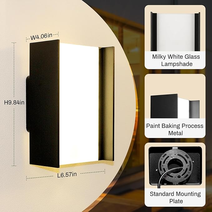 20W Outdoor Wall Sconces, Modern LED Outdoor Wall Light, Up Down Waterproof - Image 2