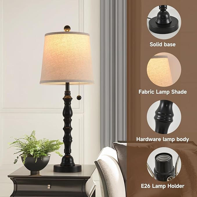 Terpsichore Lamps for Living Room Modern Farmhouse Table Lamp Bedside Reading - Image 5