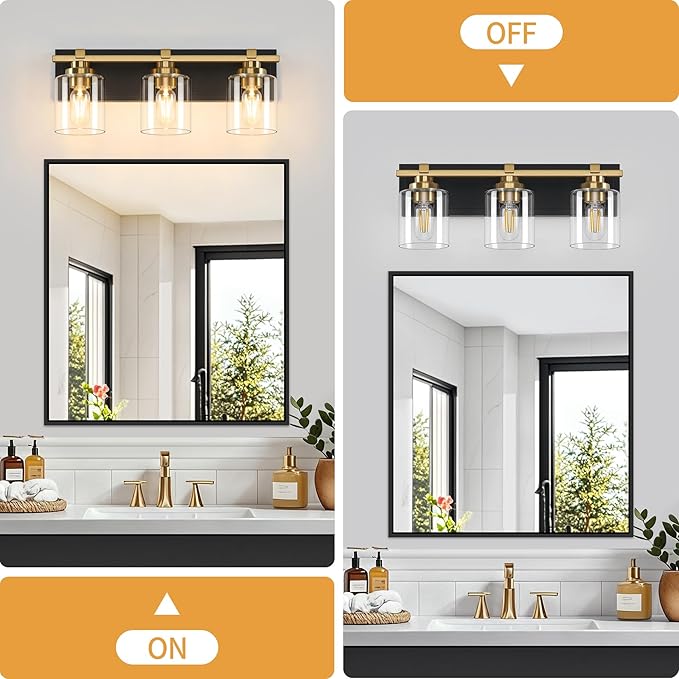 3 Light Modern Bathroom Light Fixtures Over Mirror, E26 Socket - Image 7