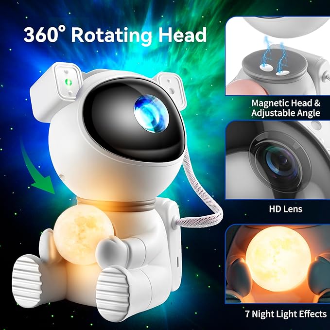 Astronaut Galaxy Projector Light, 2 in 1 Star Projector Light - Image 5
