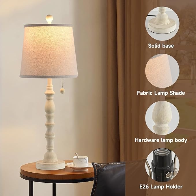 Terpsichore Lamps for Living Room Modern Farmhouse Table Lamp Bedside Reading - Image 5
