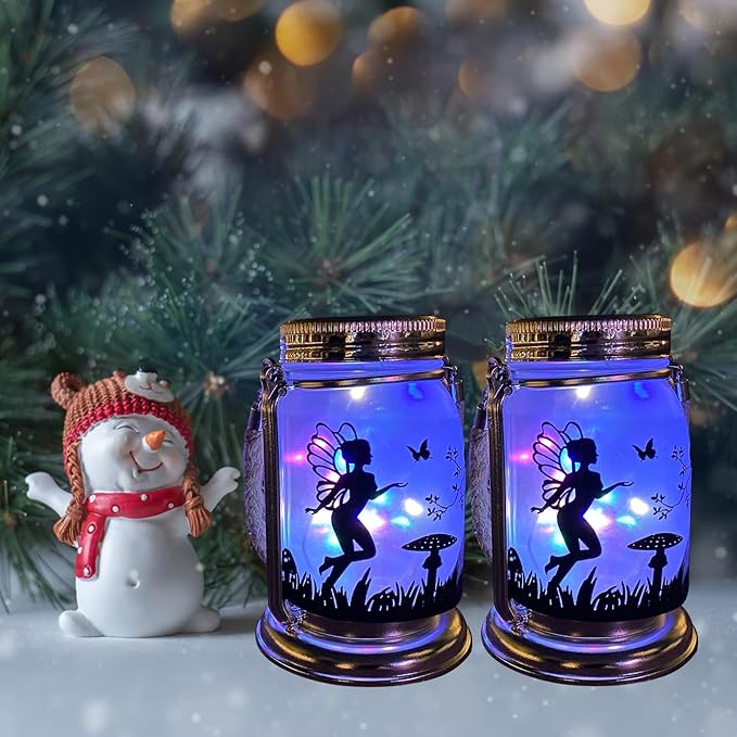 2 Pack Solar Fairy Lantern for Garden Decorations -Gifts for Mom Women Grandma - Image 3