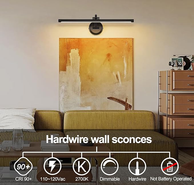 23.62 Inch Dimmable Lights For Pictures On Wall Hard Wired Gallery Light Modern - Image 2
