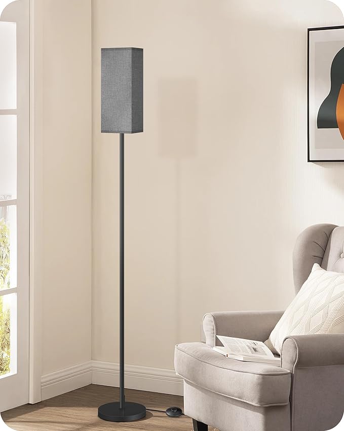 Floor Lamp, Pole Lamp with Foot Switch, Modern Standing Lamp Lampshade - Image 6