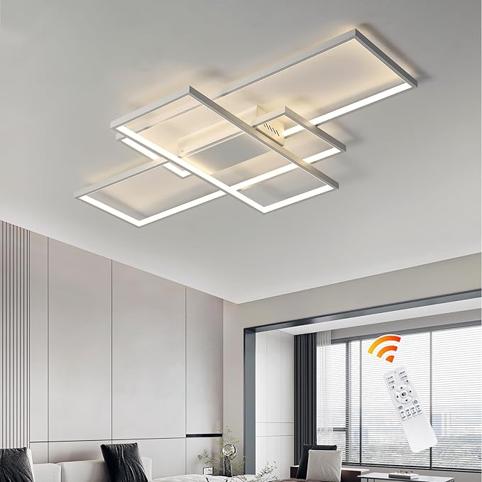 GEADI Modern Dimmable Ceiling Light, 35.4" White Led Ceiling Light Fixtures by GEADI