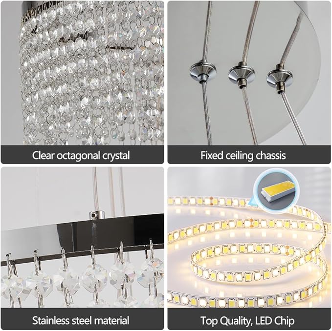 3 Tier LED Modern Ceiling Light Fixture, Home Decor LED Round Crystal - Image 4