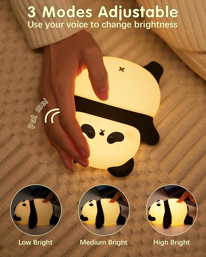 Voice Control Panda Night Light, 6 Colors 30-Minute Timer, Cute Animal Silicone - Image 7