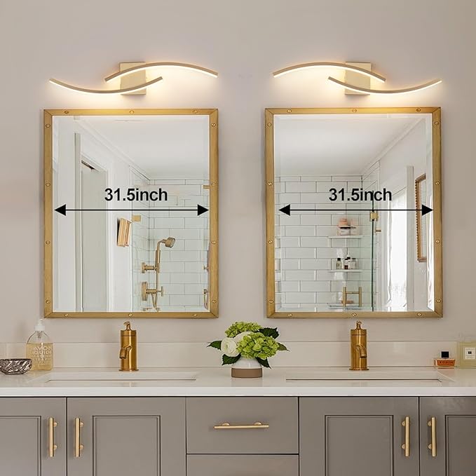 31.5 inch Modern Bathroom Vanity Light Gold Lights Fixtures Dimmable 5CCT Led - Image 5