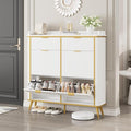 Fluted Shoe Cabinet Storage, Modern Slim Shoe Organizer Cabinet by RNLRNL