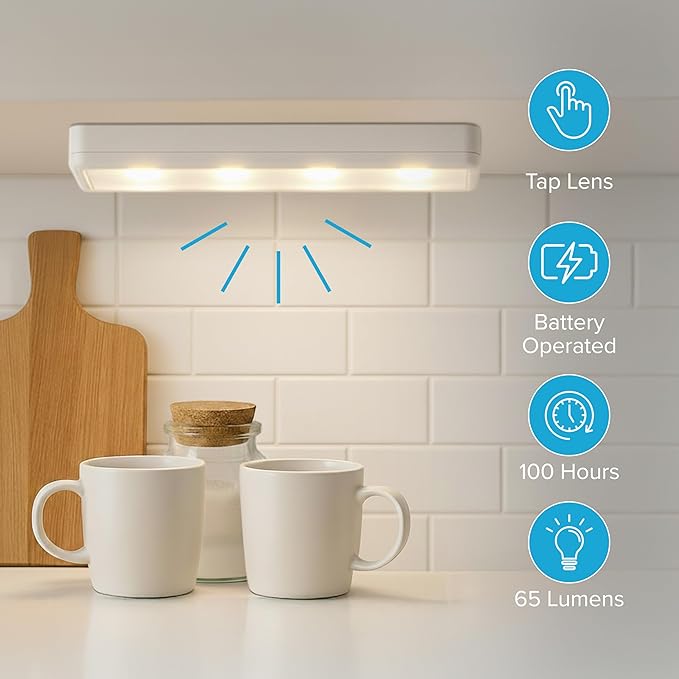 Brilliant Evolution Pack of 2 Wireless LED Stick on Lights Battery Operated - Image 4