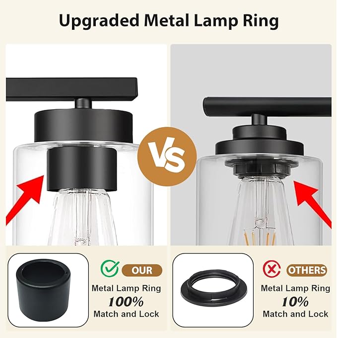 IZORRO Black Bathroom Vanity Light, 3-Light Vanity Lighting fixtures Over Mirror - Image 4