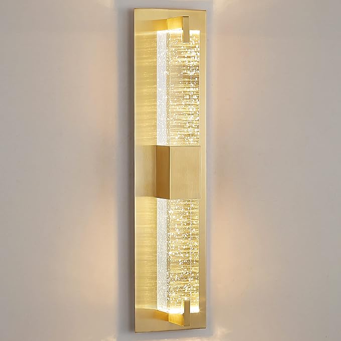 WOSHITU LED Wall Sconce Light: 19 Inch Gold Modern Sconces Wall Lighting 3000K by WOSHITU