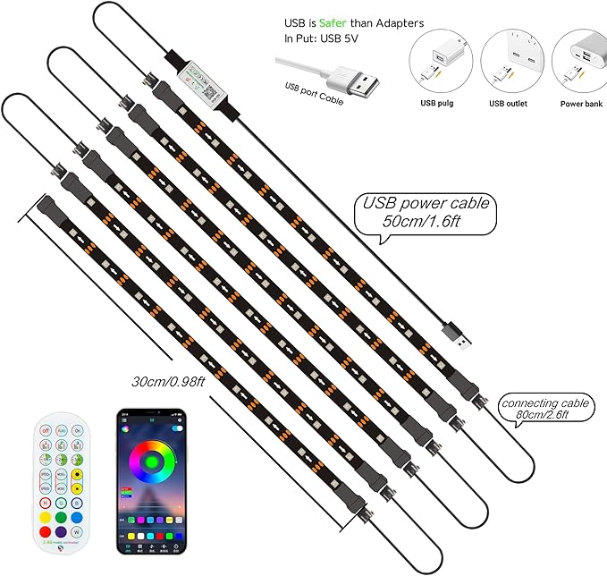 LED Strip Lights 6 Pre-Cut Led Light Strip - Image 9