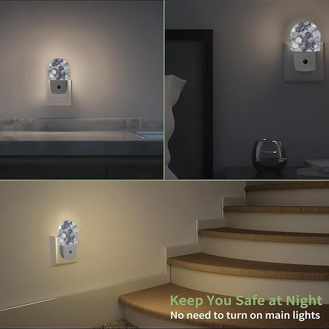 Hexagon Golden Blue Marble Night Light, Night Light Plug into Wall - Image 7