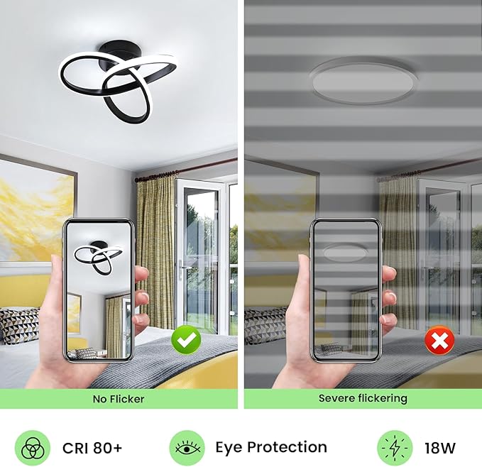 Goeco LED Ceiling Lights, 9.8'' Hallway Modern Spiral Design Flush Mount - Image 5