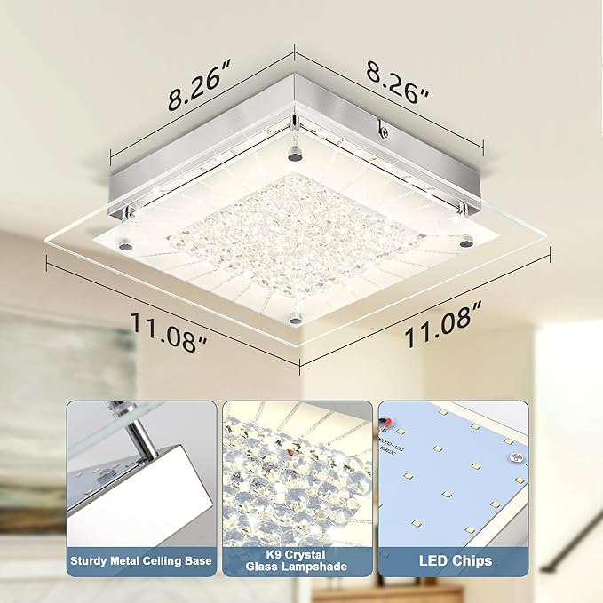 Square Flush Mount Dimmable Light Fixtures - 11IN Kitchen - Image 5