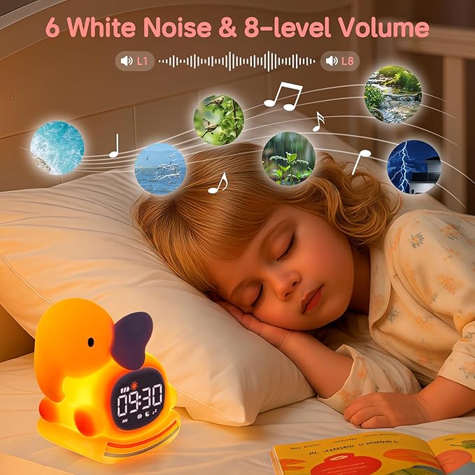 Alarm Clock for Kids with Night Light, Sleep Training Clock Time to Wake Clock - Image 4