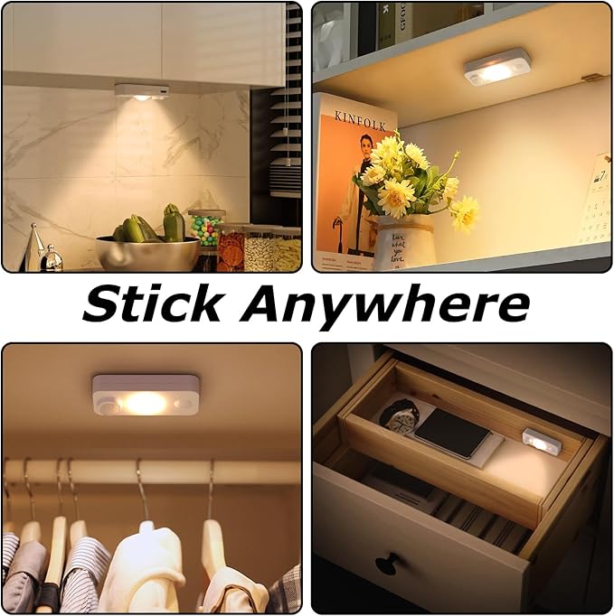 LED Motion Sensor Puck Lights, Rechargeable Cabinet Lights, Stick on Wireless - Image 7