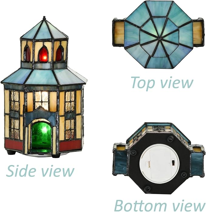 A0005 Tiffany Lighthouse Lamp Stained Glass LED Accent Table Lamp, Christmas - Image 6