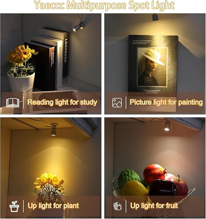 YaeCCC Dimmable LED Mini Spotlight Jewelry Showcase Display Lights Black Shell - Image 6